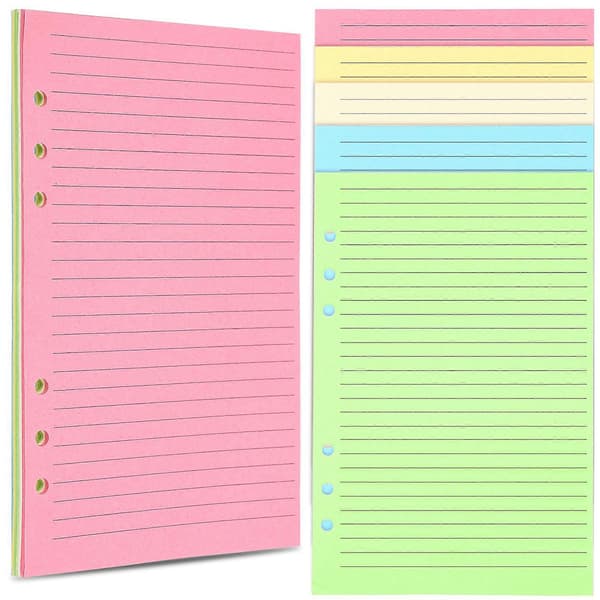 50 Pcs A5 Refill Paper Planner Refill Paper Loose Leaf Binder Paper Planner Notebook Refill Paper