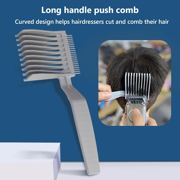 Barber Fade-kam, profesjonell buet posisjoneringskam, profesjonell hårklipperkam, flat toppkam, klipperkam, buet posisjoneringskam (3 stk)