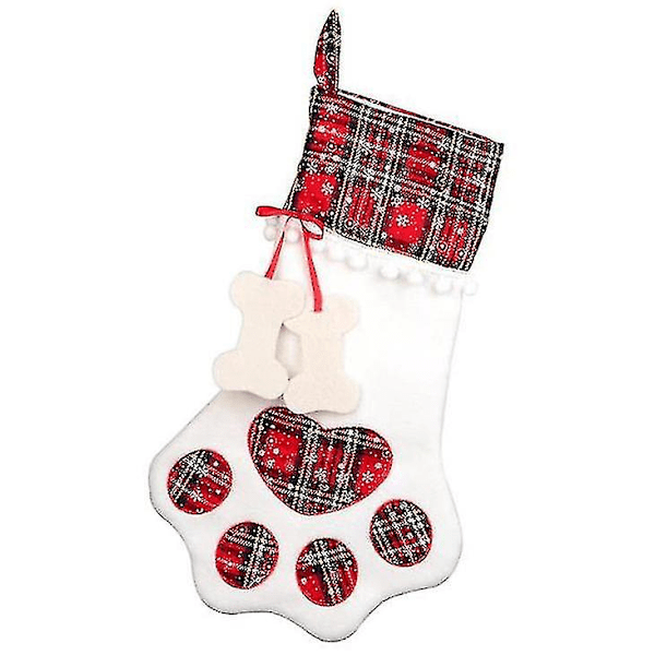 Pet Dog Christmas Stocking Hanging Christmas Garter Big Paws For Christmas Decoration $ Christmas Decorations Christmas Socks Gift Bag $ Dog Paw Latti