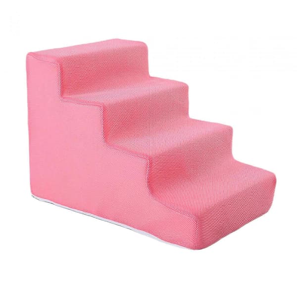 Högdensitetsdjurstegstege, halkfri katträff, balanserade djursteg Pink 4 Steps