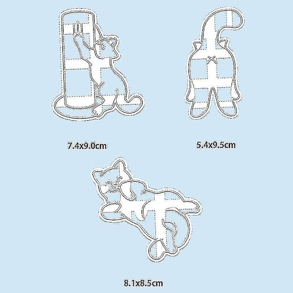 1/3 stk Kattkjeksformer Kitty Butt Form DIY Kjekskjeksform Stempel Bakeware B