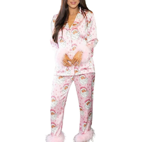 Tryckta tomtepyjamas L