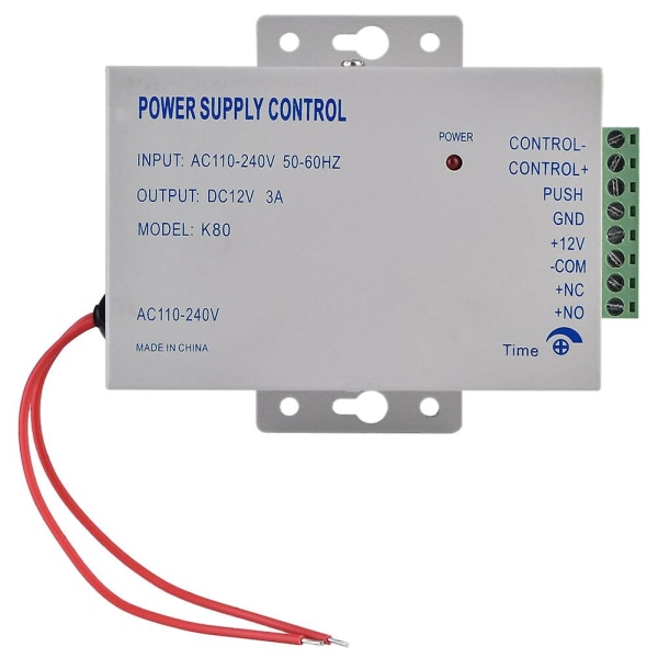 K80 døradgangssystem Elektrisk strømforsyning Kontrol Dc 12v 3a Miniature Strøm/elektrisk lås Strøm/