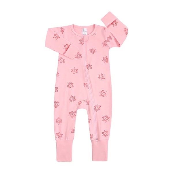 Nyfødt bomullsbody, rund hals romper, hånd- og fotmansjetter, baby romper 3-24 måneder 7 EU: 3-6m