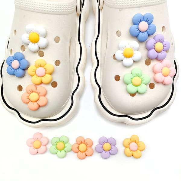 Sandaler Träskor Dekorationer, PVC Skodekorationsstift för Crocs Blommor S