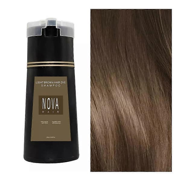 2025 Nova Hårfarveshampoo, Nova Hår Instant Farveshampoo, Hårfarveshampoo til Hår Light Brown