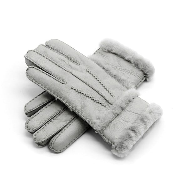 100% Lammskinnsvantar för Vinter för Kvinnor Män Äkta Kashmirpäls Varma Vantar Dam Full Finger Äkta Läder GY GY one size