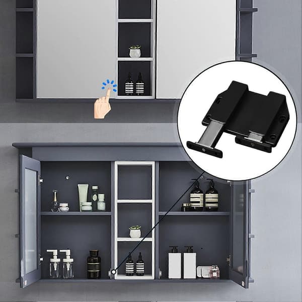 Magnetic Push Latch Heavy Duty Push Open ABS Strong Suction Double-Headed Cabinet Door Push Latch for Kitchen Drawer JIKAIX White