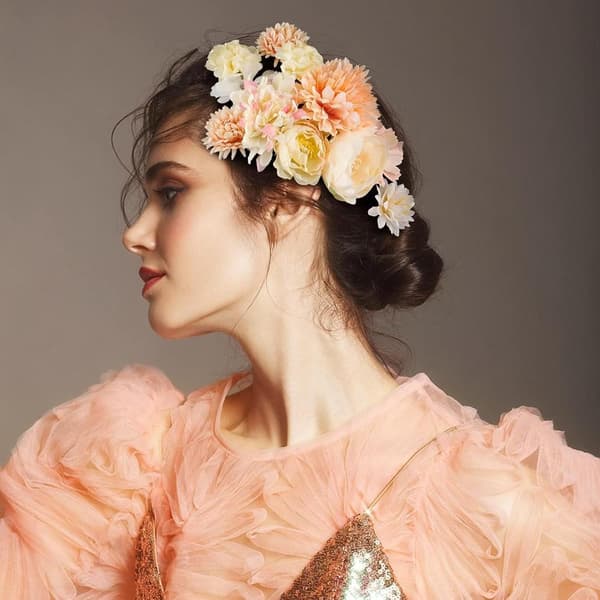 (Lilla) Kunstig blomst hårklemme Bohemia hårklemmer M