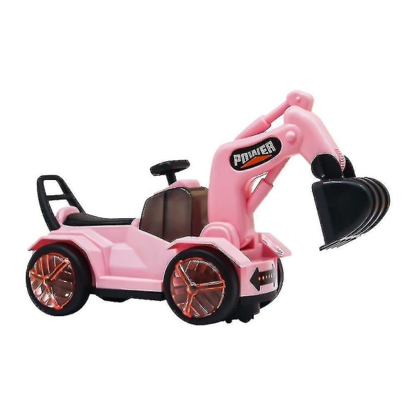 Glidende gravemaskine bil børn med lys Pink