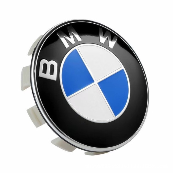 bitar 68 mm blå och vit cap BMW