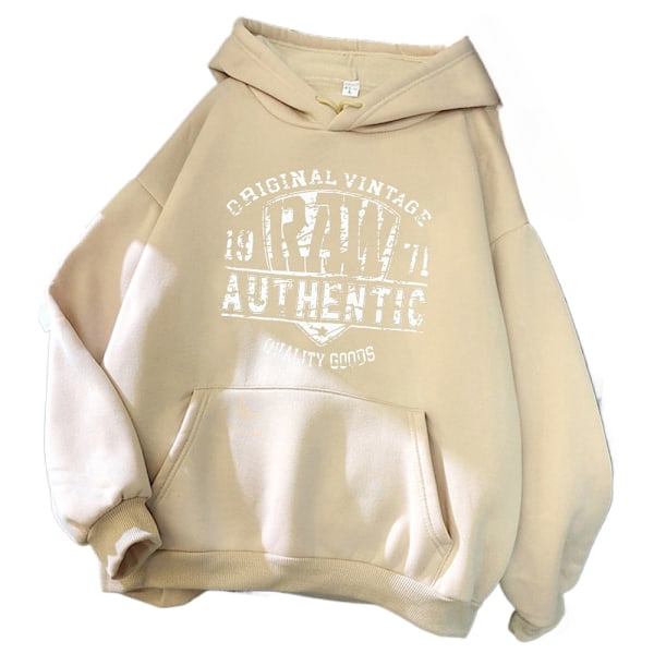 Ahthentic Dame Hoodies Sweatshirt Crewneck Pullover Hip Hop Stil Casual Tøj 1971 Blanco 3XL