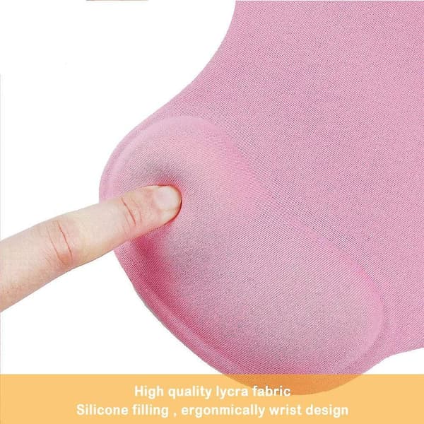 Kontormusematte med gelhåndleddsstøtte - Ergonomisk spillmusematte håndleddsstøtte - Design Gamepadmatte gummibase for bærbar PC (01rosa)