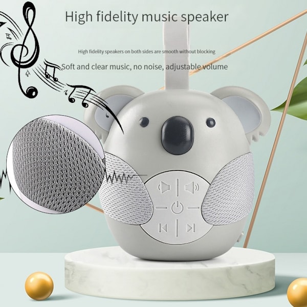 Bærbar hvit støy-maskin for babyer med 10 lys, musikk og timer for småbarn koala
