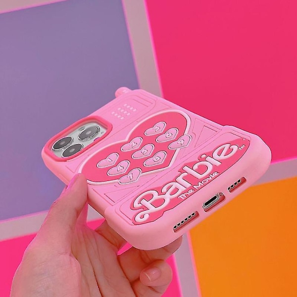 Silikon 3d Love Heart Candy Pink phone case för Iphone 11 12 13 14 15 iphone13 pro max