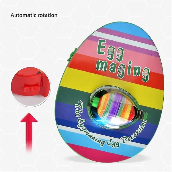Eggmazing Egg Påskeeggsett Elektrisk eggdekorasjonssnurre med musikk og lys