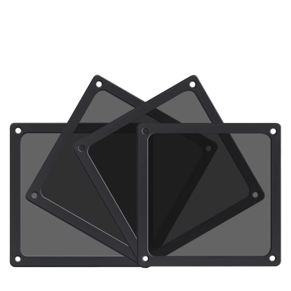 Støvfilter 120 mm til computerblæser/strømforsyning/routere NYLON 80 Mesh, magnetisk ramme PC-blæserstøvfilter PC-kølerfilter (NYLON, 4-pak, sort)