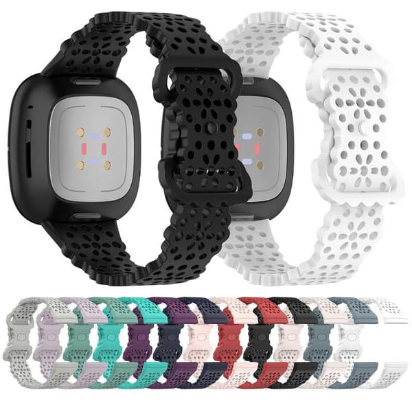 Hul urrem erstatning til Fitbit Versa 4/Versa 3/Sense 2/Sense urtilbehør (Mørk lilla)