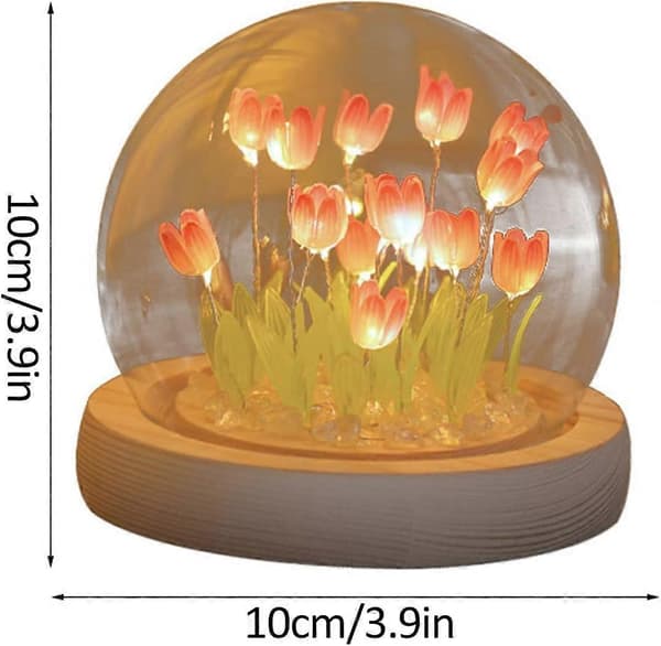 MISNODE DIY Tulip Materialepakke Tulip Ambient LED Soveværelseslampe Simulationsblomst til Purple