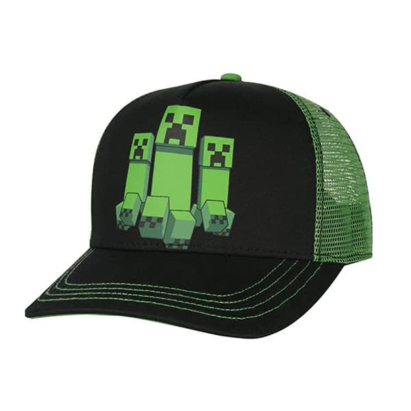 Minecraft Baseballcaps for gutter (B), Truckercaps med Creeper, Barn