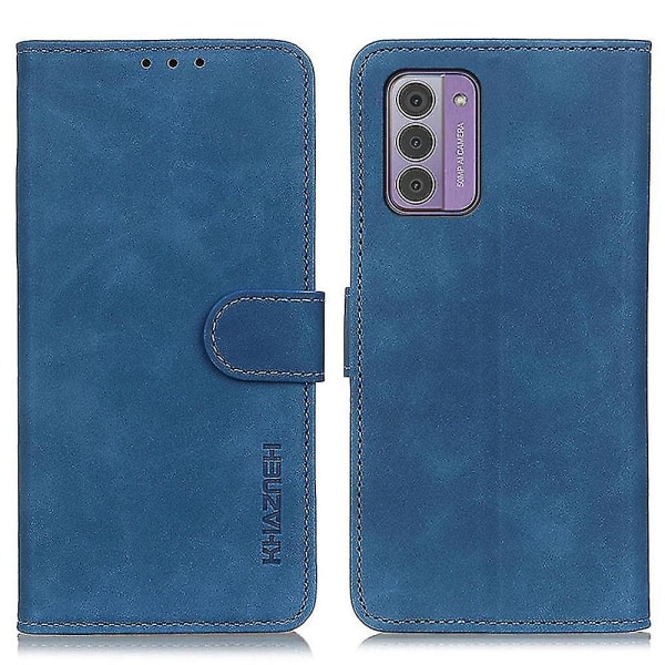 Fantastisk til Nokia G42 Stødsikker telefonetui Retro Texture Pungholder Læder Telefoncover-blå Det bedste