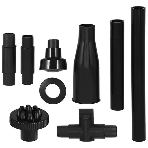 Soppfontenespruthoder 9 stk Svart ABS Sprøytefontenedyse for Fisketank 8.30X3.00X3.00CM Black