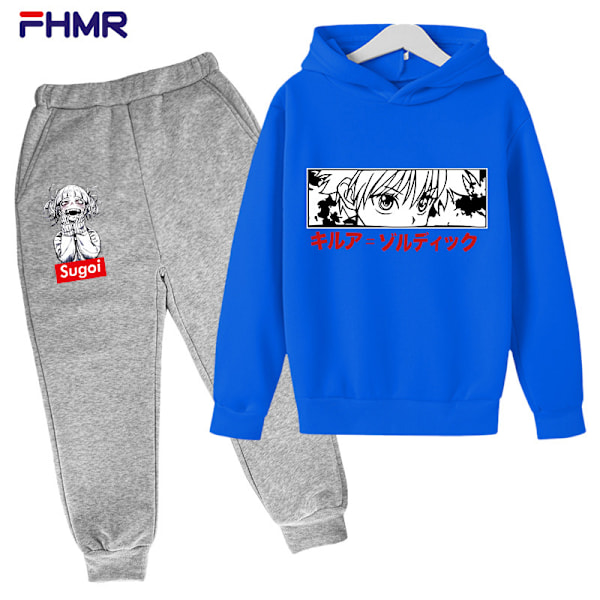 Hunter x Hunter Sweatshirt Bukser med Hættetrøje til Drenge og Piger Fritids Sport Fleece Ungdoms Sweatshirt Anime I 100CM