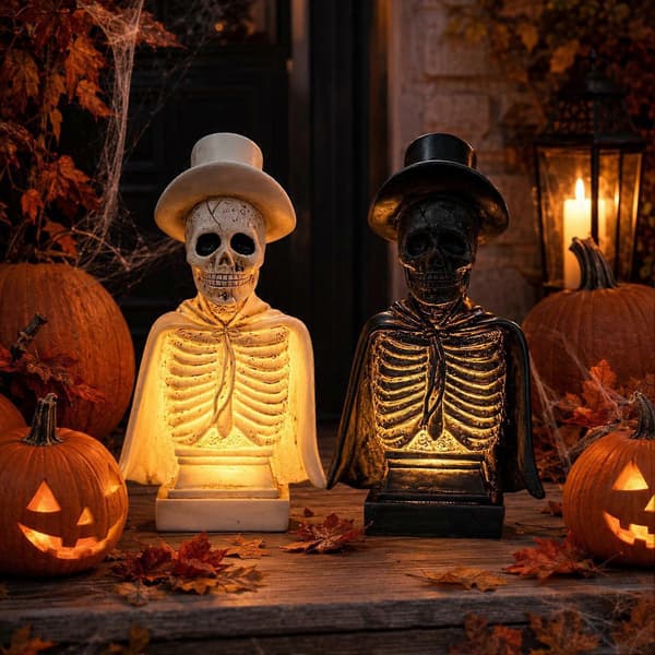 LED Skeletpynt – Knapcellebatteri – til Tematisk Udstilling Black