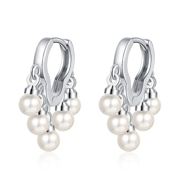 S925 Sterling Silver Cloud Pearl Earrings for Women Exquisite Style Wave Pattern Earrings