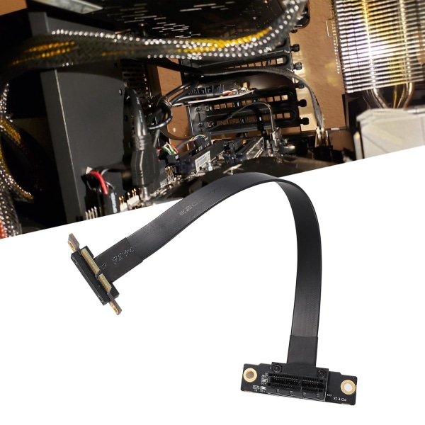 Pcie X1 Riser Cable Dual Right Angle Pcie 3.0 X1 To X1 forlængerkabel 8gbps Pci 1x Riser Card 20cm black