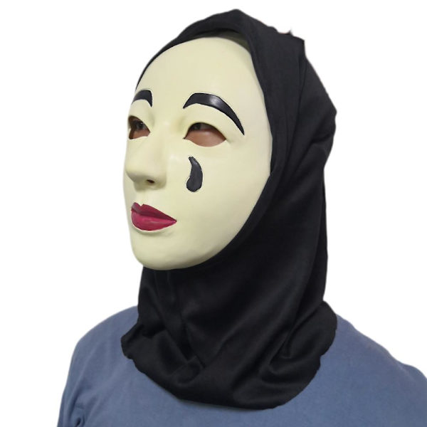 Halloween-film En hjemsøking i Venezia Skrekkmaske Full Head Mask Karneval Skummel Cosplay Latexmaske Festrekvisita A