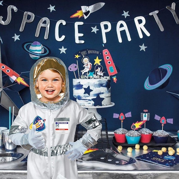 Astronautkostymer for barn | Gutter Halloween romdrakt | Sølv Halloween kostymer dress med hansker og