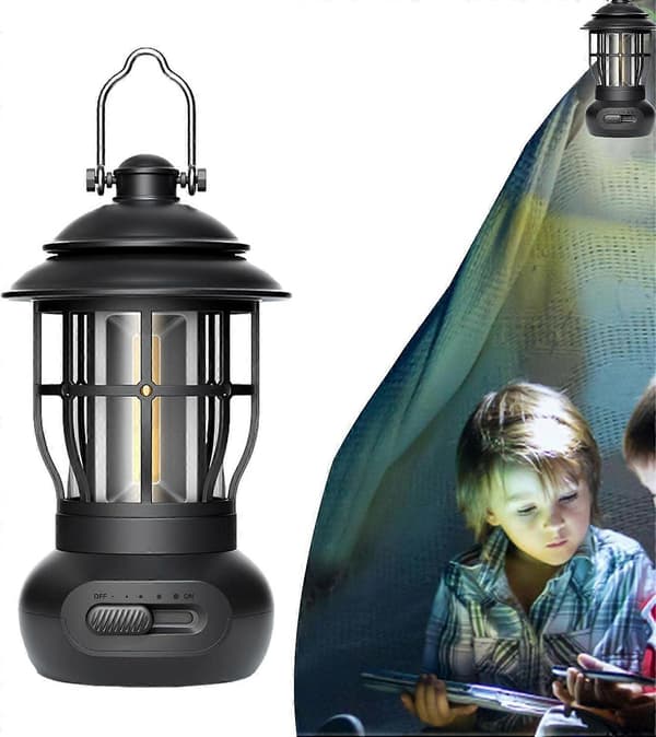 Campingteltlys - bærbart LED-campinglys - 1200mAh powerbank teltlys - vanntett overlevelseslys ved strømbrudd