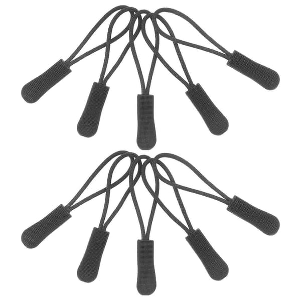 Lynlåsmærker Lynlåsforlænger til udskiftning 10 stk. sort nylon-trækker-snor