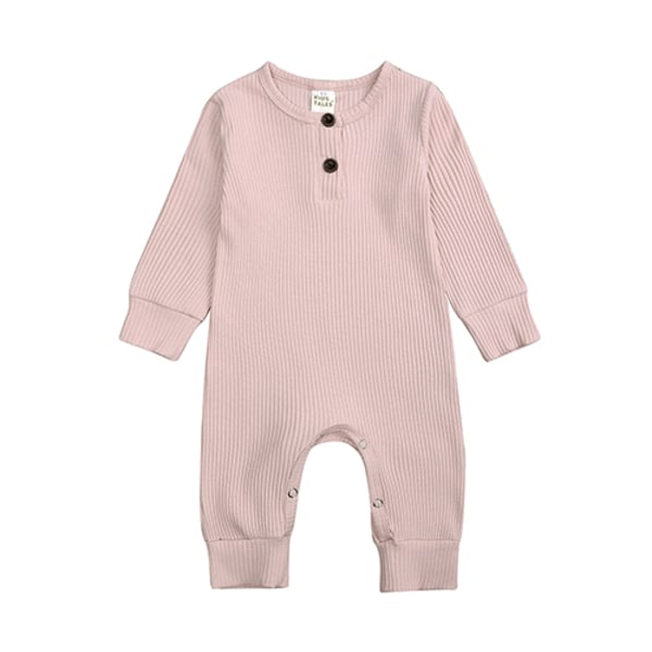 Baby Jumpsuit med Lång Ärm Bekväma Kläder för Pojkar och Flickor Toddler Jumpsuit Nyfödd Krypande Dräkt Vår Höst 1 12-18m