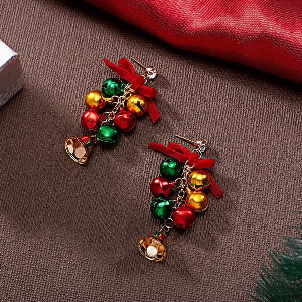 Jingle Bell Ringing Holiday Christmas Dingle Øredobber Pierced