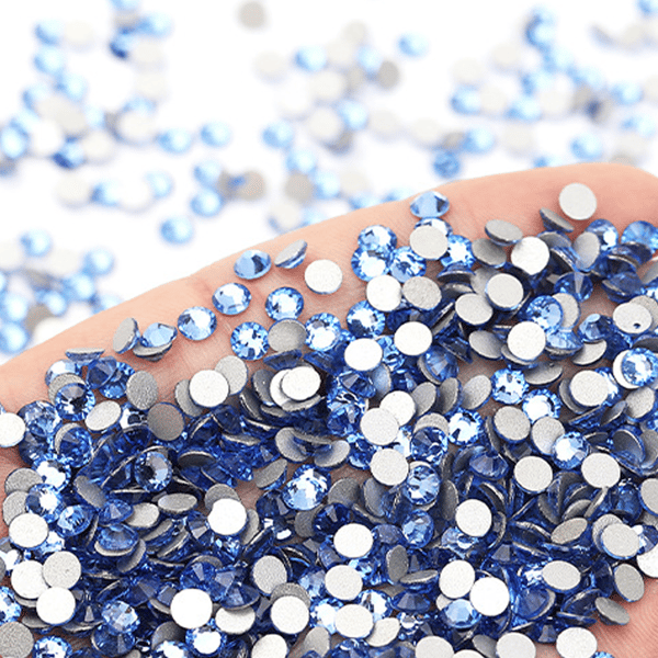 Krystalglas Hotfix Rhinestones, lyseblå - lager