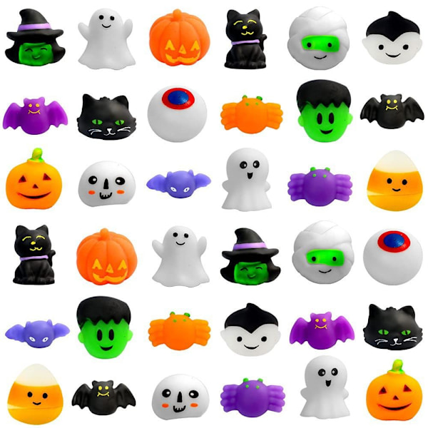 Halloween Squishy -lelut, 36 kpl Halloween Stressiä Lievittäviä Leikkikaluleluja Mochi Squishy -leluja Halloween-karkkipusseihin, Juhla-suosioihin, Herkkulahjoihin