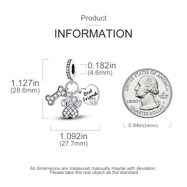 925 Sterling hopea lemmikkieläimen tassun rakkauden helmi riipukset helmet kaulakoruihin rannekoruihin koruihin lahjaksi naisille KTC040