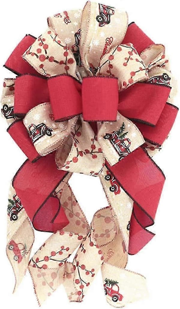 Juletræstopsløjfe Stor Buffalo Plaid Julebueldekoration, D