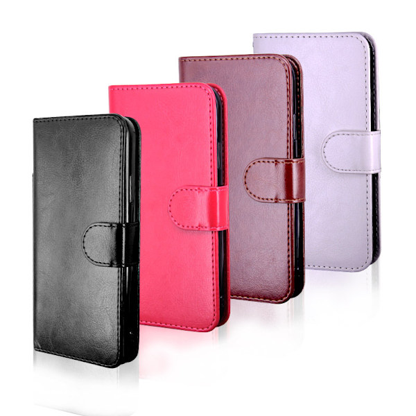 Passer for Apple 14 pro tre-korts delt mobiltelefondeksel sterkt magnetisk skinndeksel brown