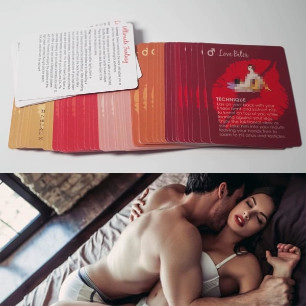 De hotteste sexstillingene - Seksuell posisjonskort for voksne på soverommet Kampkort - illustrert med bilder Dato-natt morsomme spill for å forbedre forhold