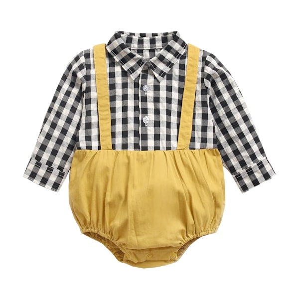 Sanlutoz Nyfødt Babyklær Bomulls Langærmet Jumpsuit Mote Spedbarnsklær Casual BRW2060-YE 12-18M