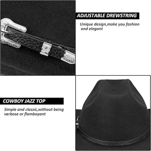 Klassisk Fedora-hatt for kvinner med opprullbar brem og spenne (Størrelse: Medium)