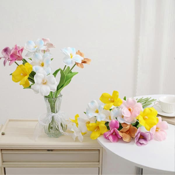 Kunstig Tulipanblomst - Premium Polyurethan Materiale - Bryllupsarrangement Blue