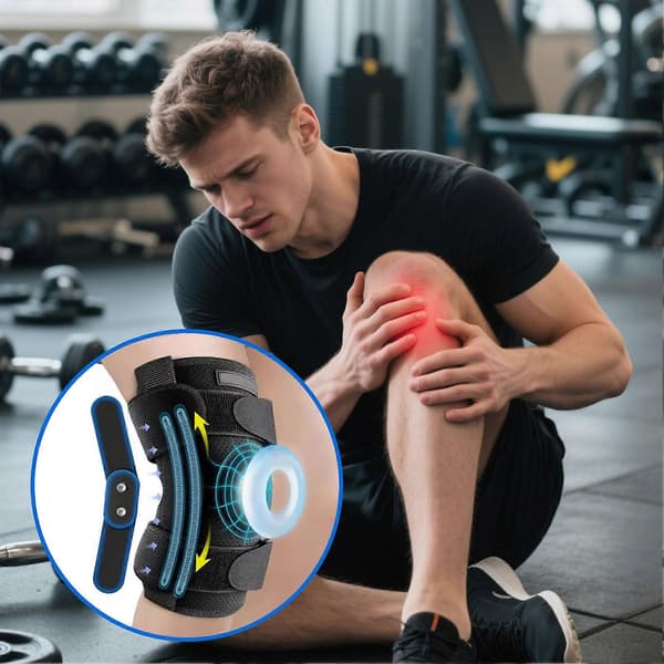 Knæbind til smertelindring - Holdbart og ergonomisk - til udendørs sport Grey M