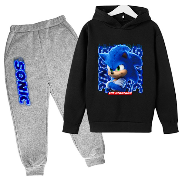 Sonic The Hedgehog Pojkars Tracksuit, Hoodie och Joggers Set för Barn 4-12 År - Aktivkläder Loungewear Sonic Presenter D 160CM