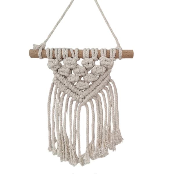 Geometrisk Boho-veggteppe – Naturlig bomull – for kaffebar og gang 20cm E