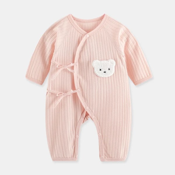 Nyfødt babyklær 100% bomull solid myk baby romper tegneseriebjørn casual klær for gutt og jente Romper2 0-1M