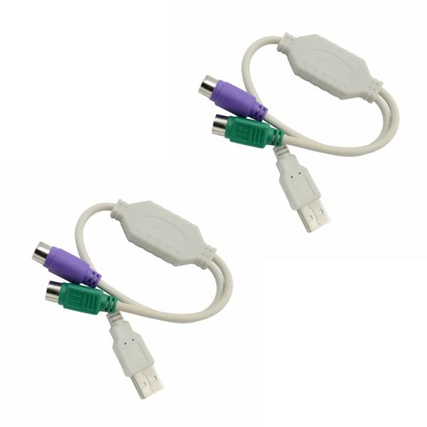 USB til 2x PS2-konverteradapter Splitterkabel til PS2-tastatur og -mus 0.07 2pc